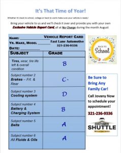 Free Vehicle Report Card Fast Lane Automotive Orlando FL